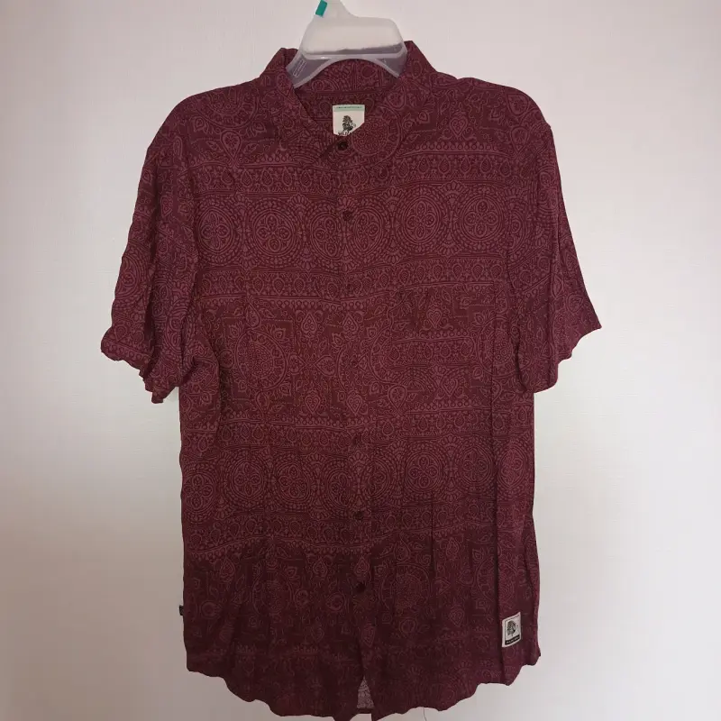 Camisa manga corta estampada burdeo - 1