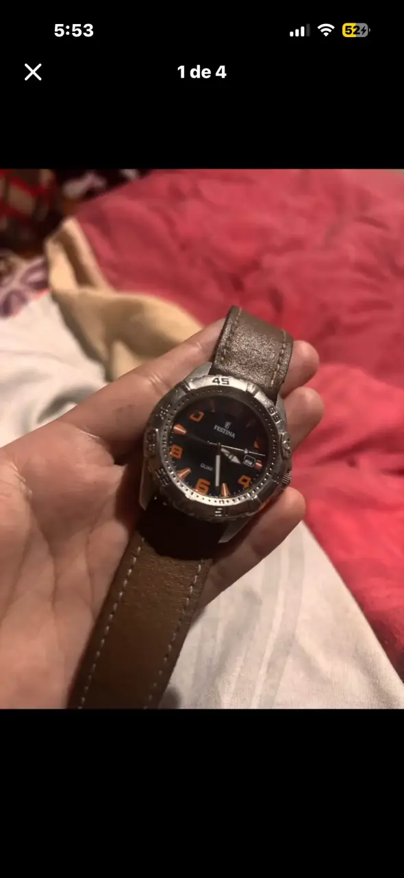 Reloj Festina con correa de cuero marrón - 1
