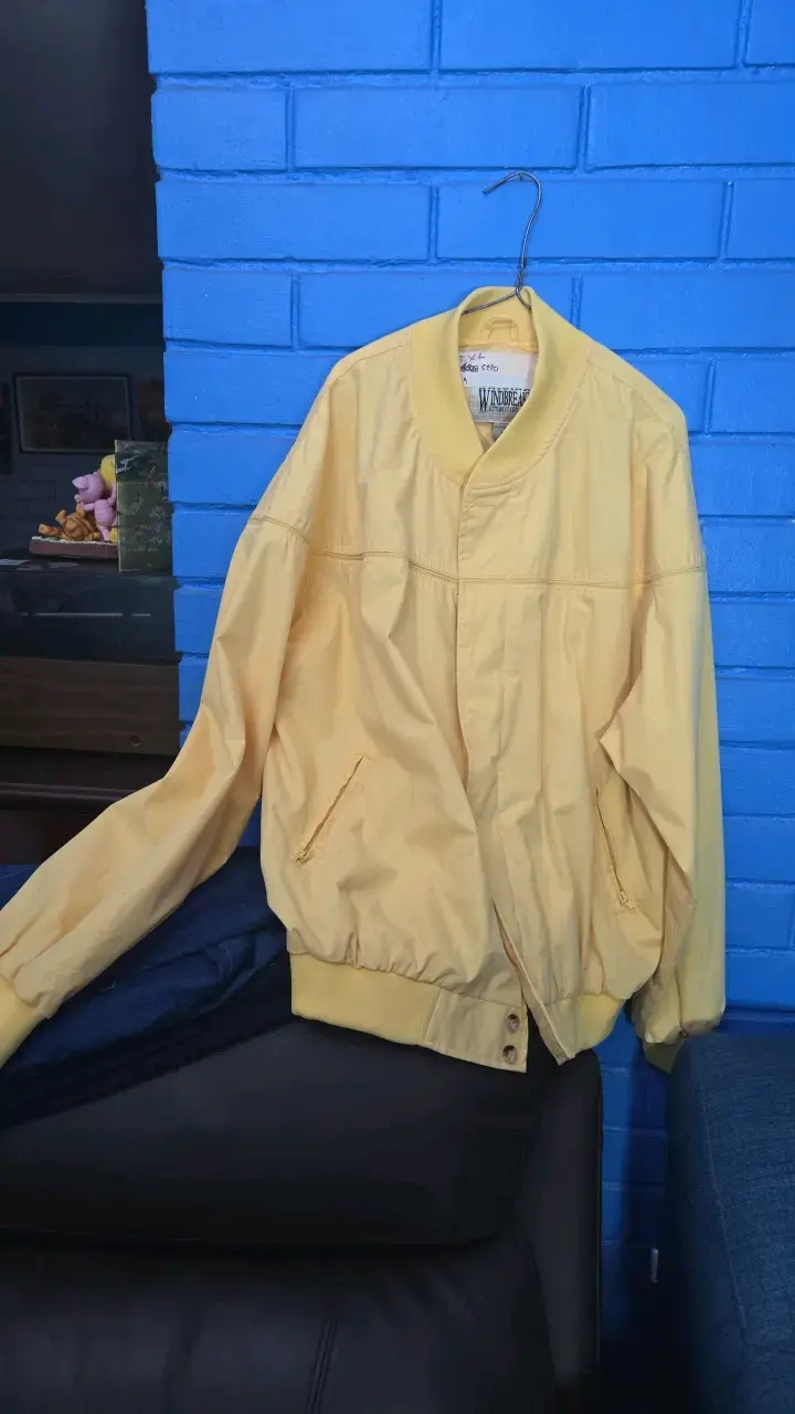 Chaqueta amarilla Windbreaker XL para hombre