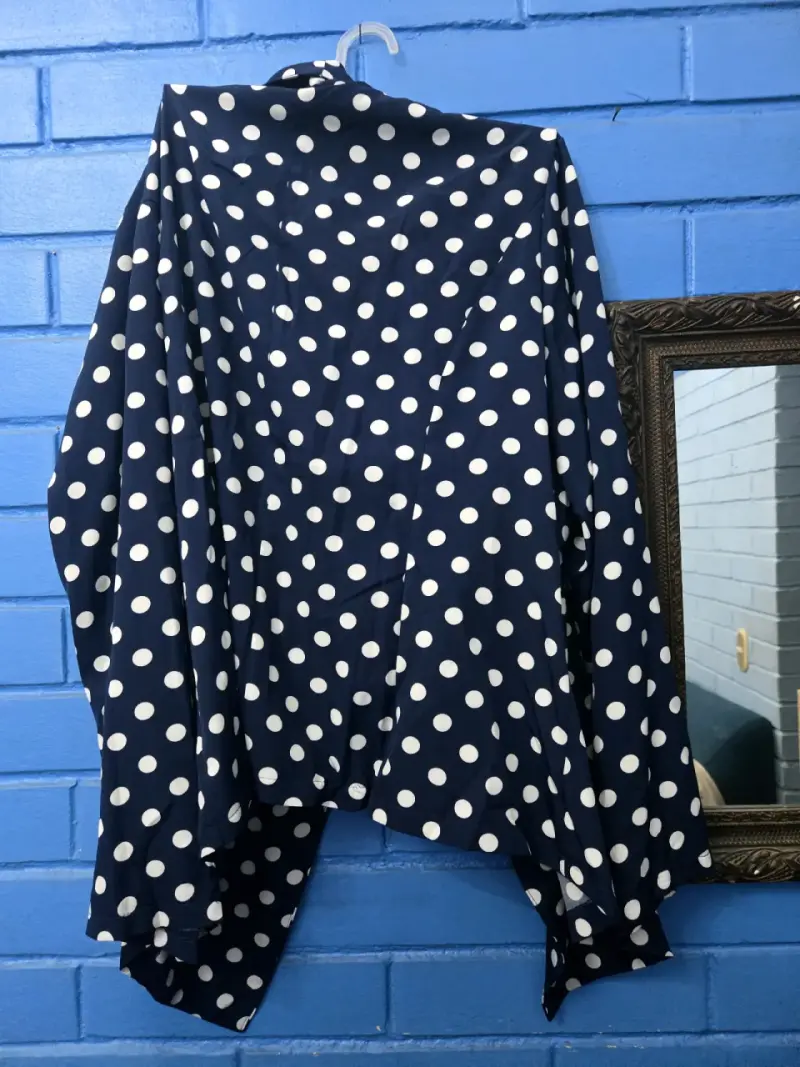 Blazer de lunares azul marino para mujer - 2