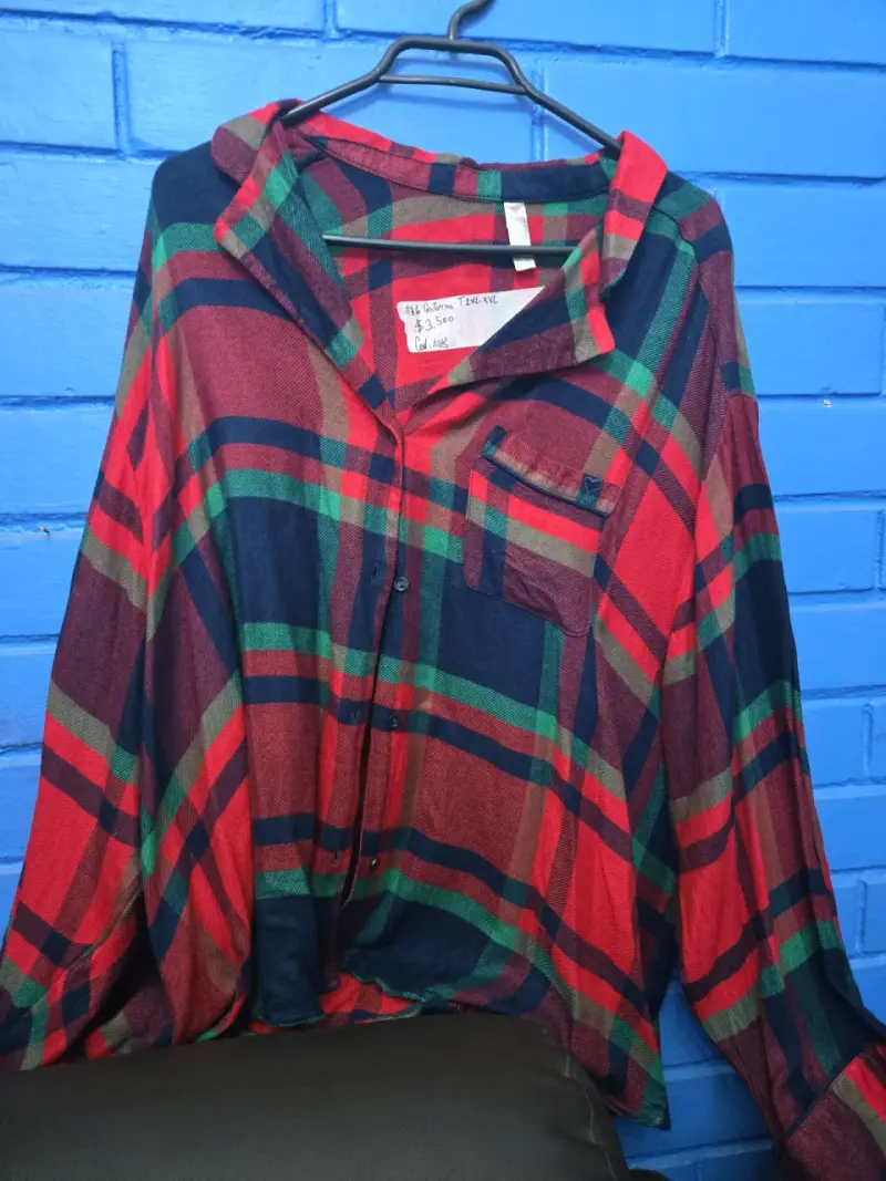 Camisa de franela a cuadros talla 3XL
