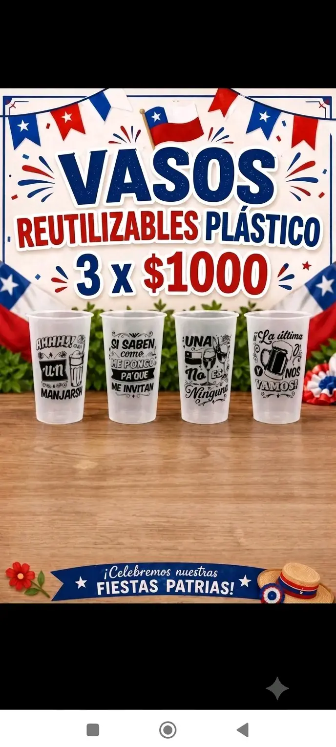 Vasos reutilizables de plástico para fiestas
