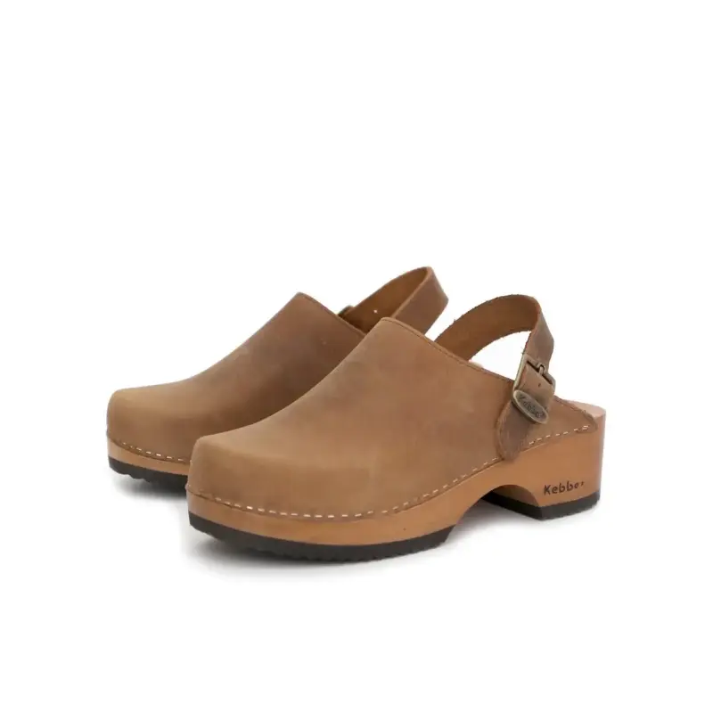 Zuecos de cuero marrón Kebbo con hebilla - 2