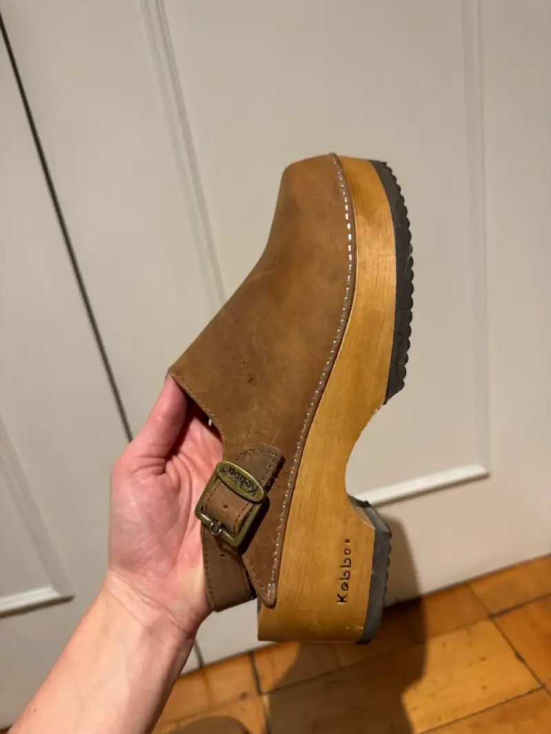 Zuecos de cuero marrón Kebbo con hebilla - 3