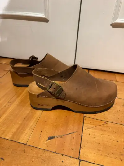 Zuecos de cuero marrón Kebbo con hebilla - miniatura 4