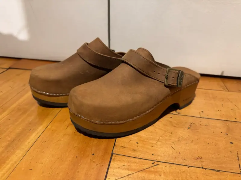 Zuecos de cuero marrón Kebbo con hebilla - 5