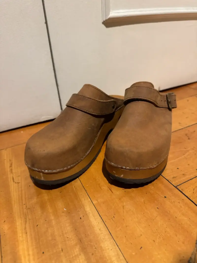 Zuecos de cuero marrón Kebbo con hebilla - 6
