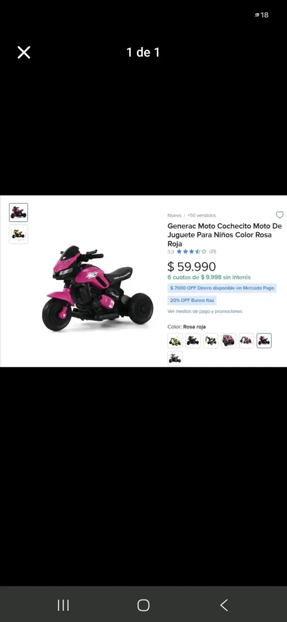 Moto de Juguete para Niños Generac Rosa