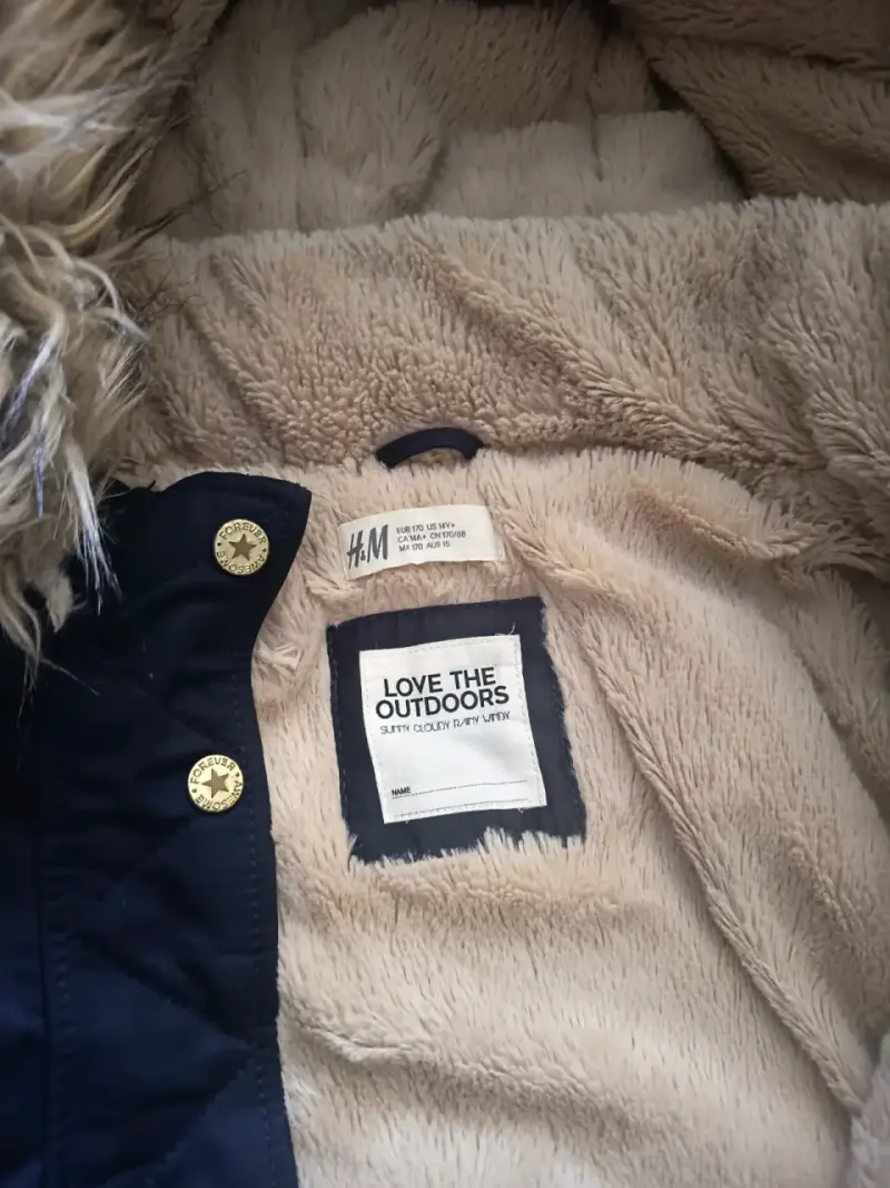 Parka azul con capucha desmontable H&M - 4