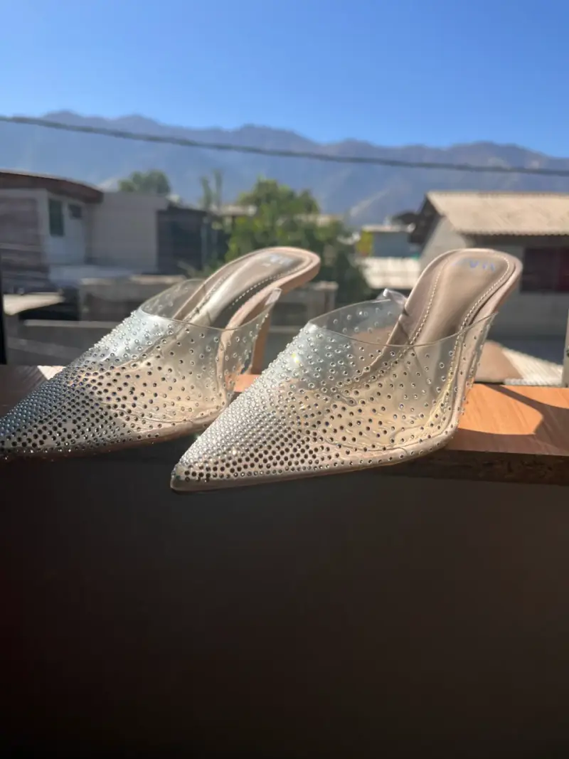 Tacones transparentes con cristales Zara talla 38 - 3