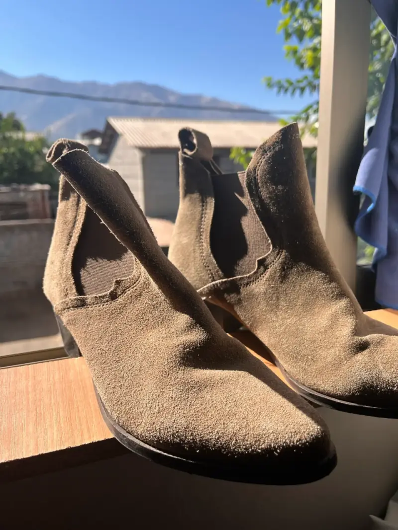 Botines de gamuza marrón para mujer