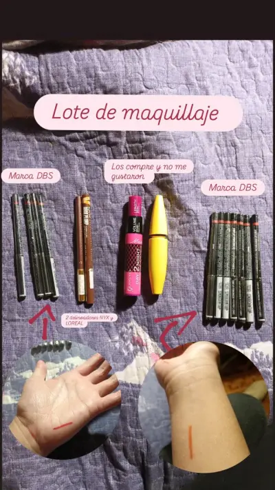 Lote de maquillaje con delineadores y rímel - miniatura 1