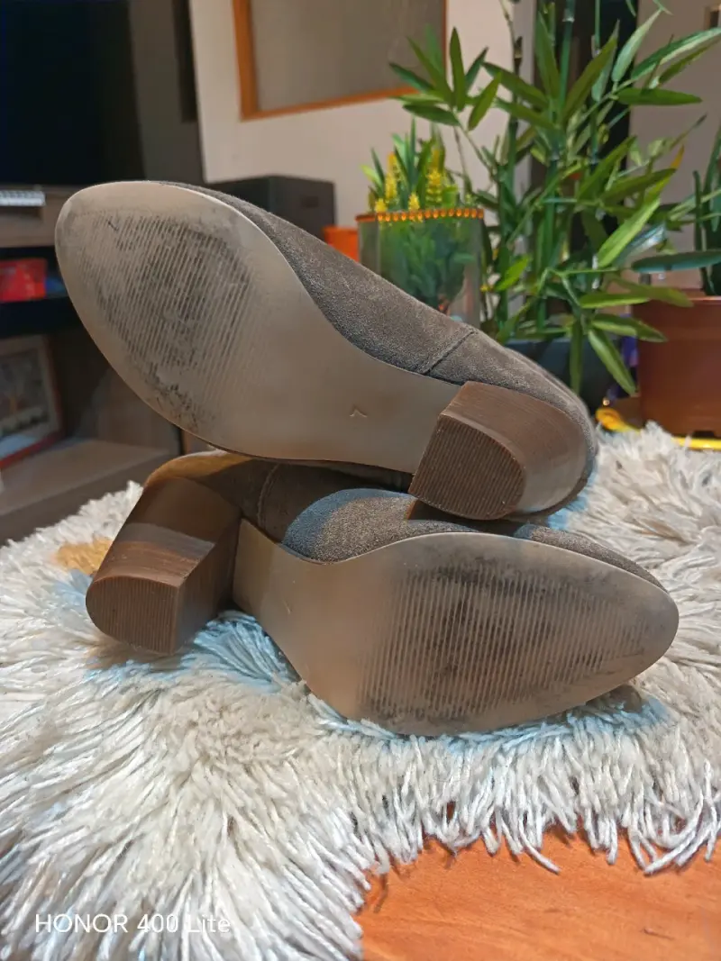Botas de gamuza marrón con tacón alto - 5