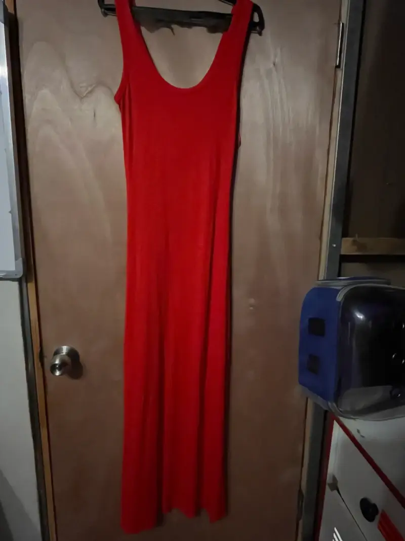 Vestido largo rojo sin mangas Icono - 3