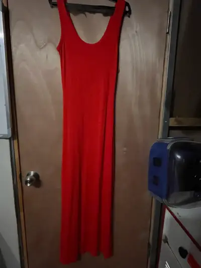 Vestido largo rojo sin mangas Icono - miniatura 3