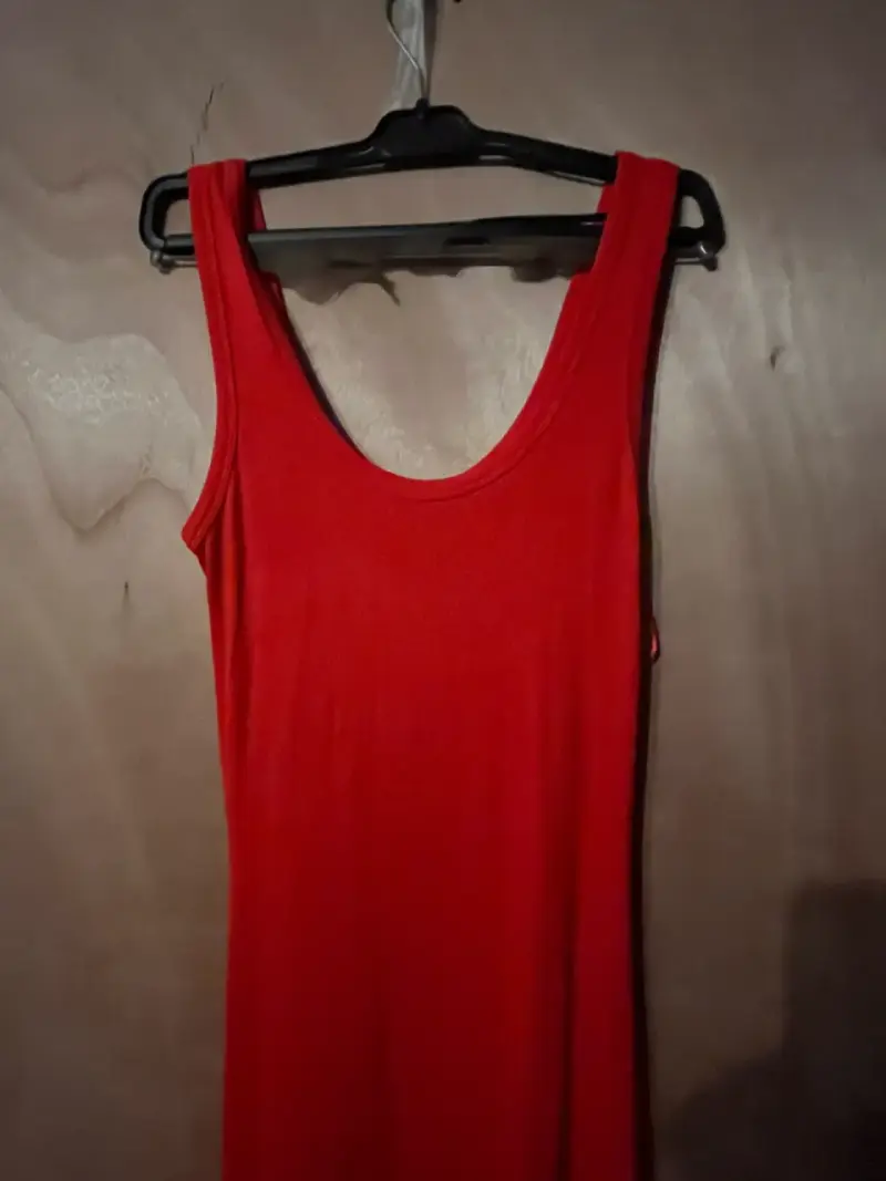 Vestido largo rojo sin mangas Icono - 4
