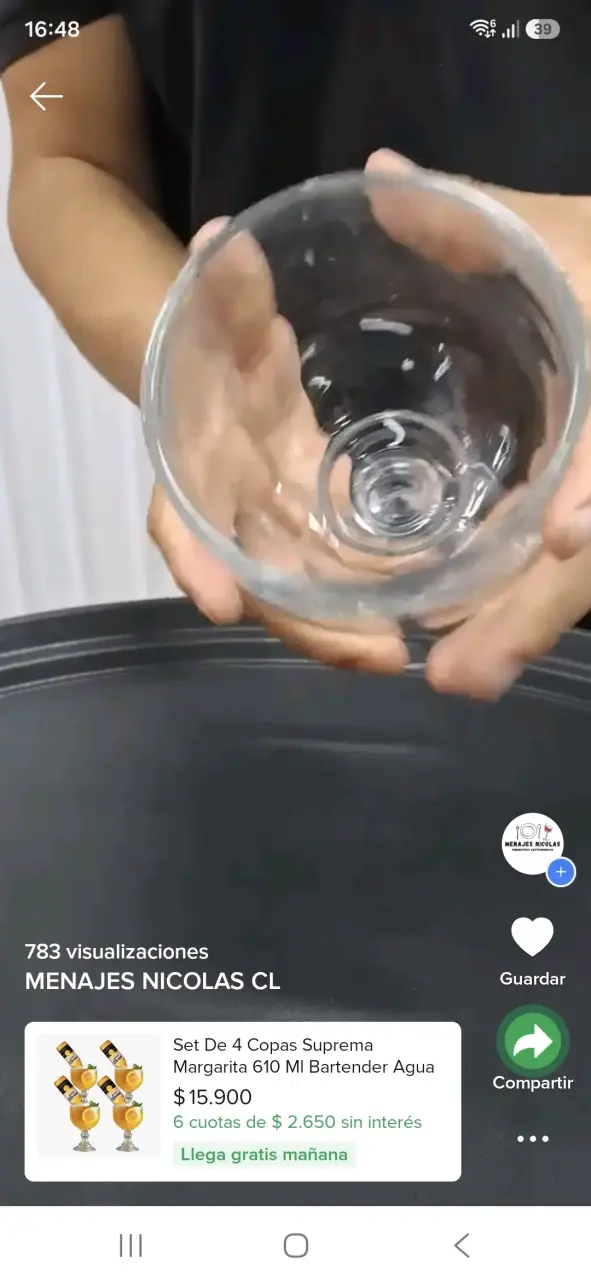 Set de 6 copas de vidrio para margarita 610 ml - 4