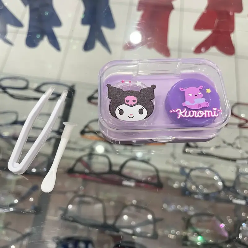 Estuche de lentes de contacto Kuromi con pinzas - 1