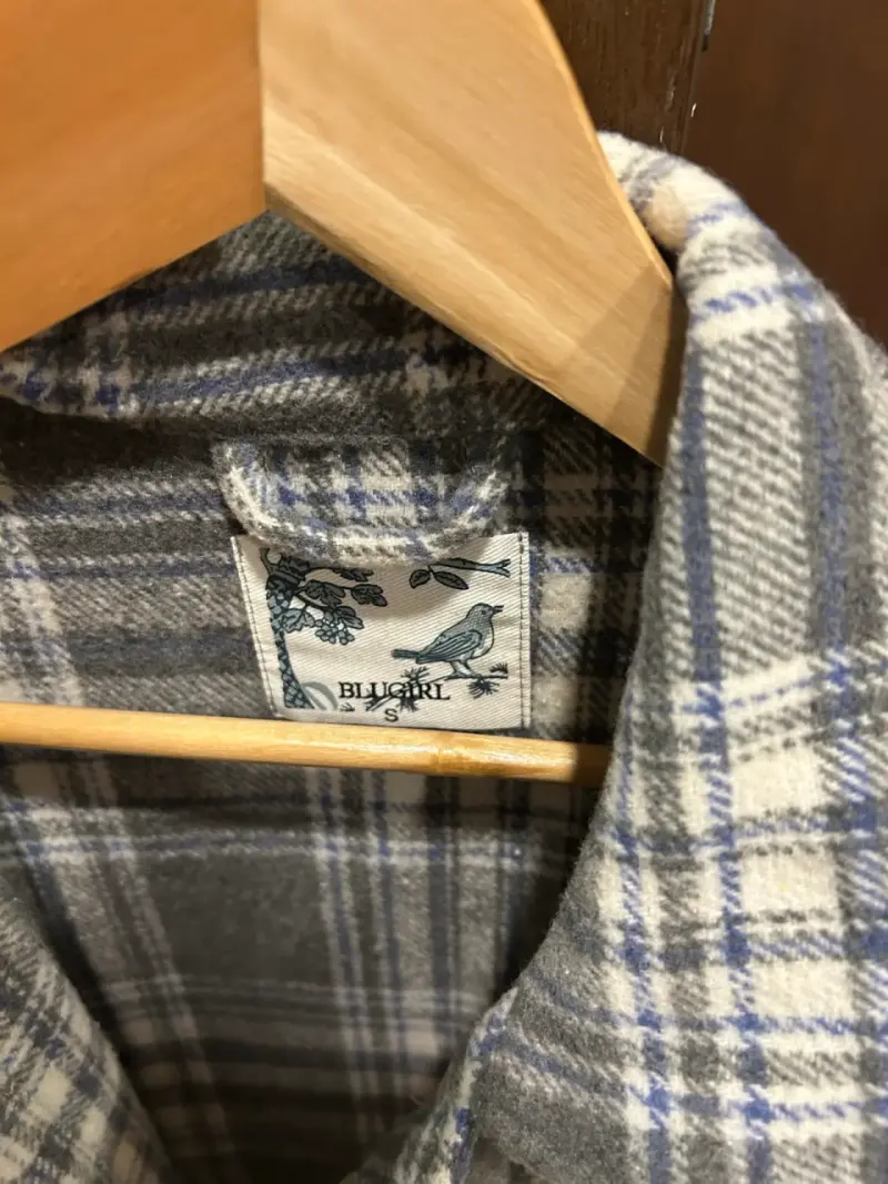 Camisa de franela a cuadros gris para hombre - 2