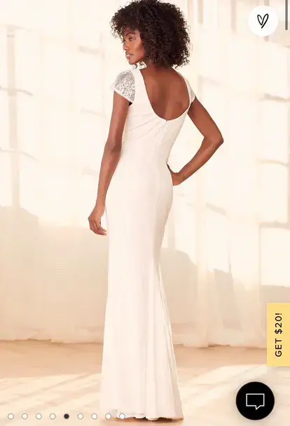 Vestido de novia blanco con encaje elegante - 4