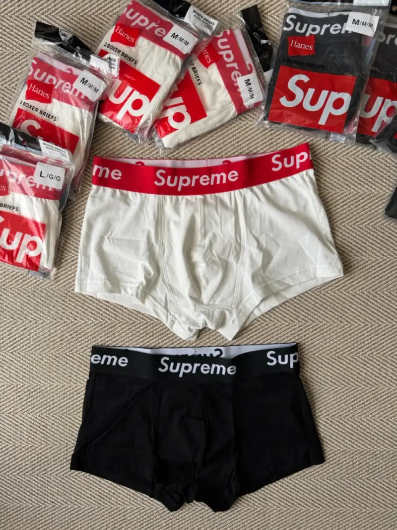 Boxers Supreme Hanes en blanco y negro - 1