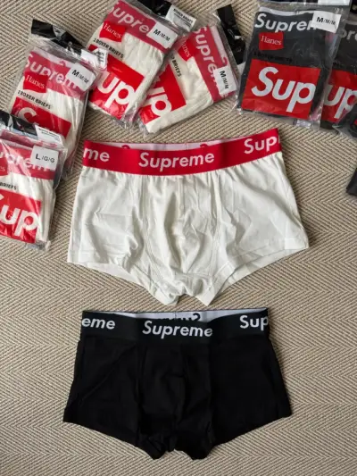 Boxers Supreme Hanes en blanco y negro - miniatura 1