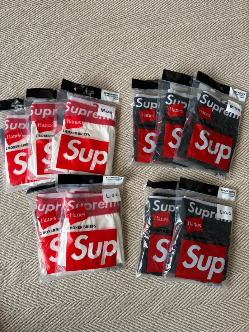 Boxers Supreme Hanes en blanco y negro - 3