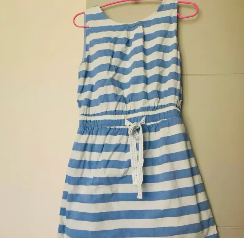 Vestido Mango corto a rayas azul y blanco - 3