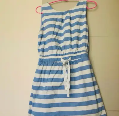 Vestido Mango corto a rayas azul y blanco - miniatura 3
