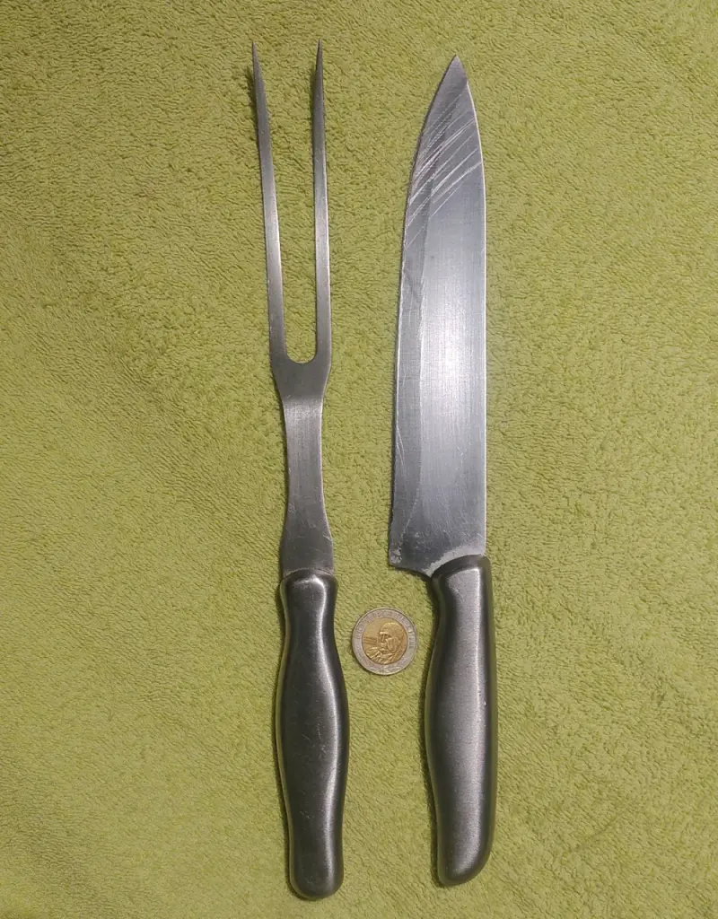 Set de cuchillo y tenedor para carne de acero inoxidable - 2