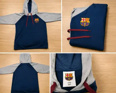 Polerón con capucha FC Barcelona azul y gris - miniatura 1