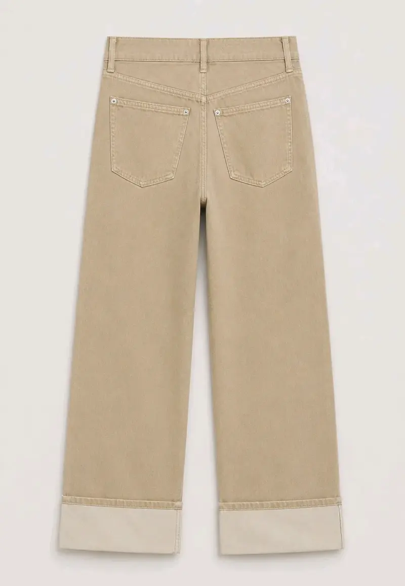 Pantalones beige de tiro alto Zara - 2
