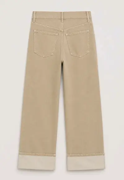 Pantalones beige de tiro alto Zara - miniatura 2