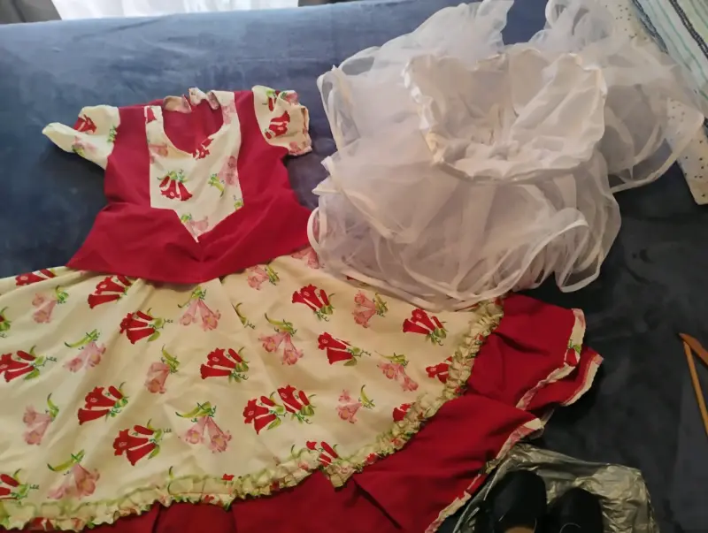 Vestido de Huasa con Enagua y Zapatos Negros - 1