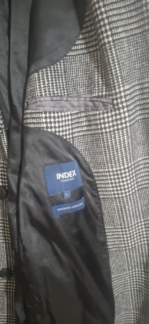 Abrigo de lana a cuadros para hombre Index - 3