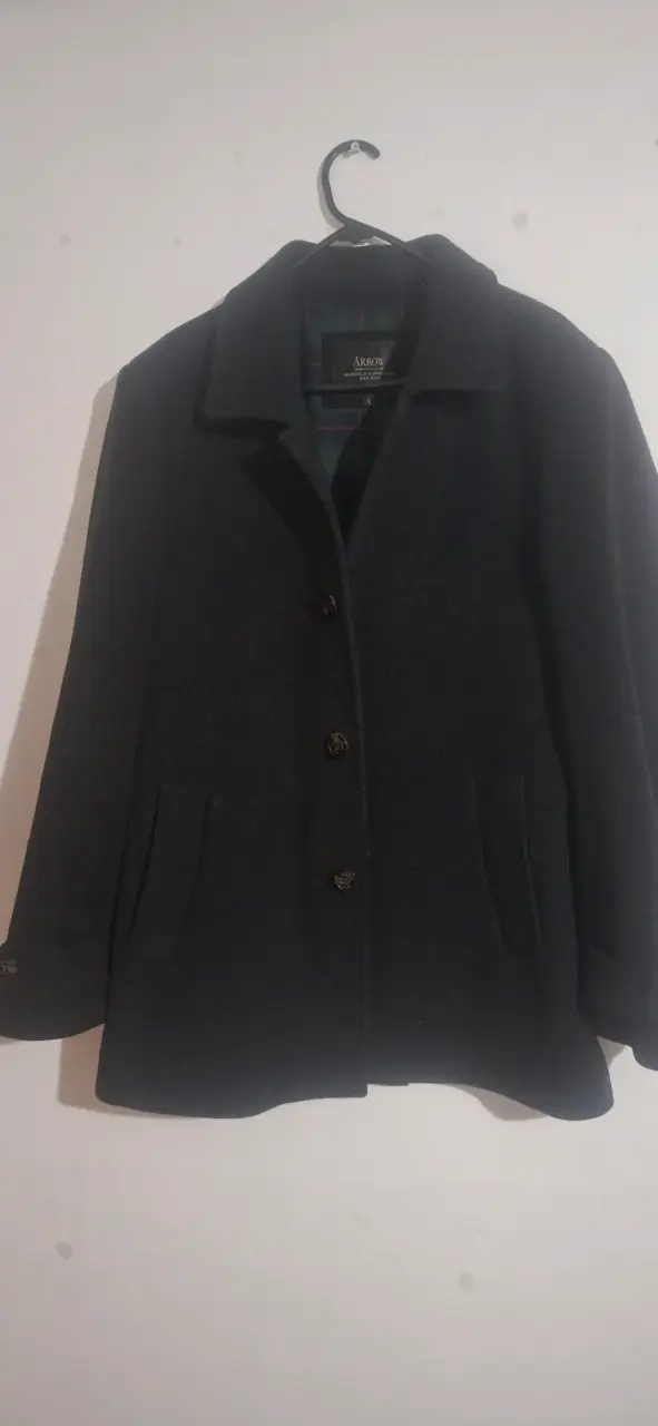 Abrigo negro de lana para hombre marca arrow - 2