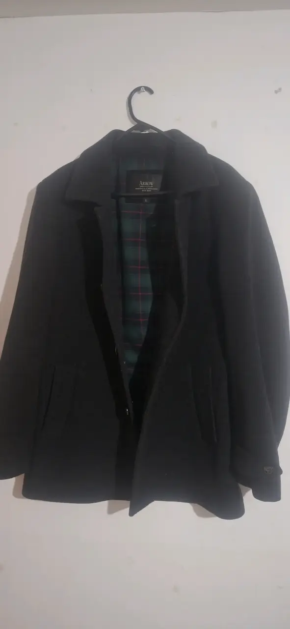 Abrigo negro de lana para hombre marca arrow - 3