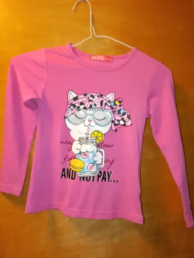 Polera manga larga rosa talla 6 años - miniatura 1