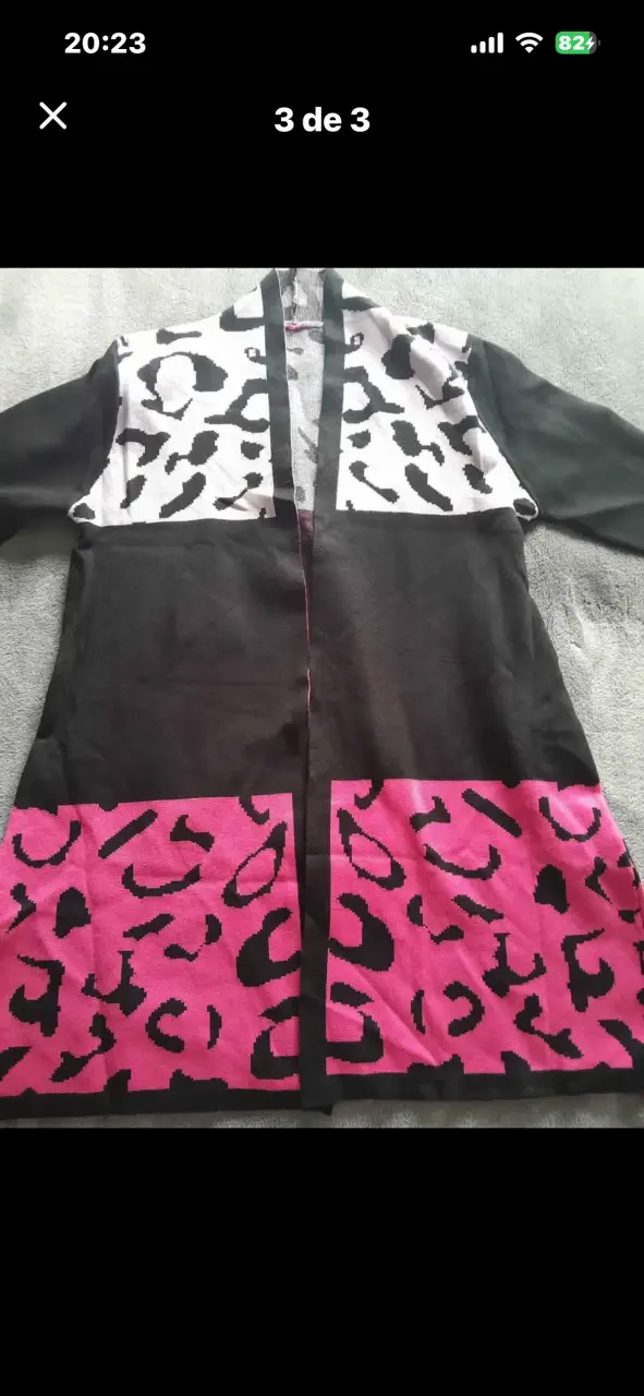 Cárdigan largo con estampado animal print - 2