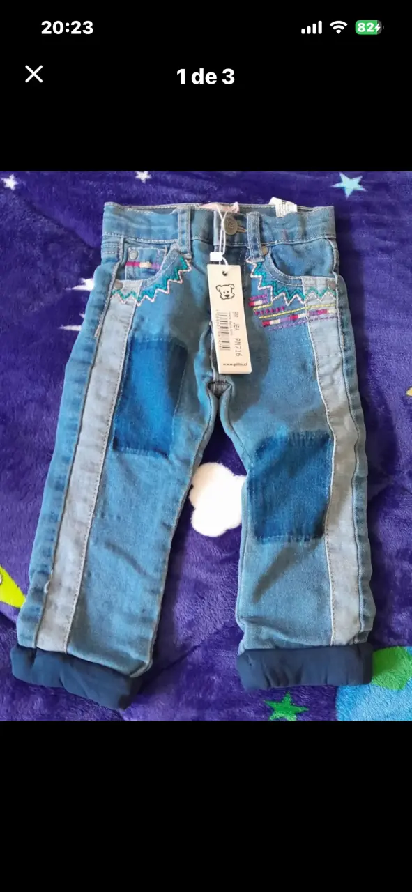 Jeans de bebé con diseño bordado - 1