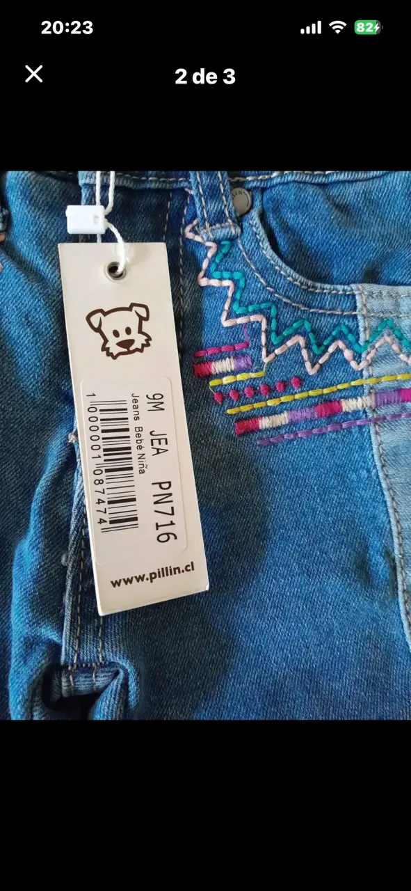 Jeans de bebé con diseño bordado - 2