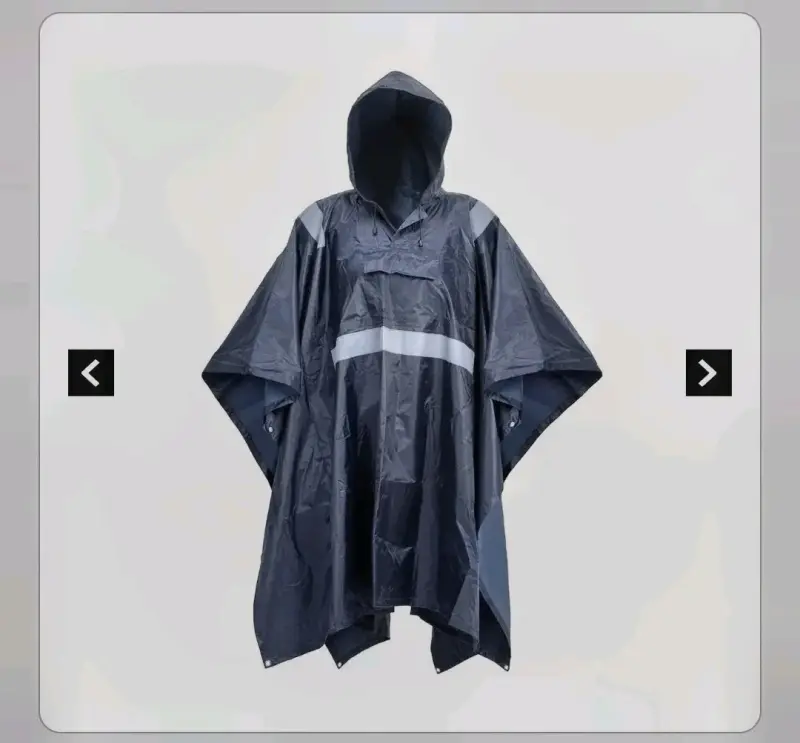 Poncho impermeable azul con cinta reflectante Activex - 2