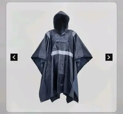Poncho impermeable azul con cinta reflectante Activex - miniatura 2