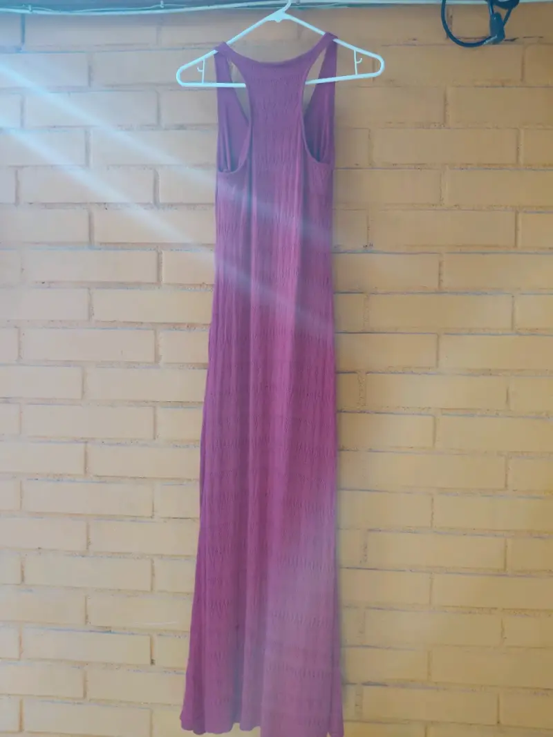 Vestido largo morado sin mangas talla S - 2