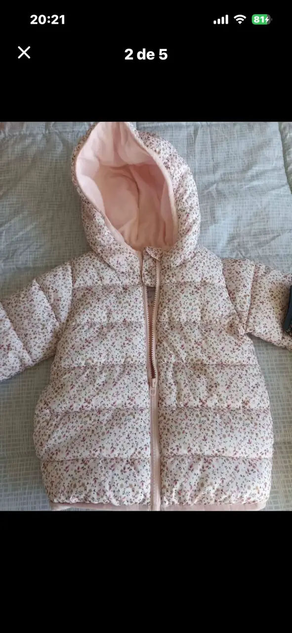 Chaqueta acolchada floral para bebé niña - 1