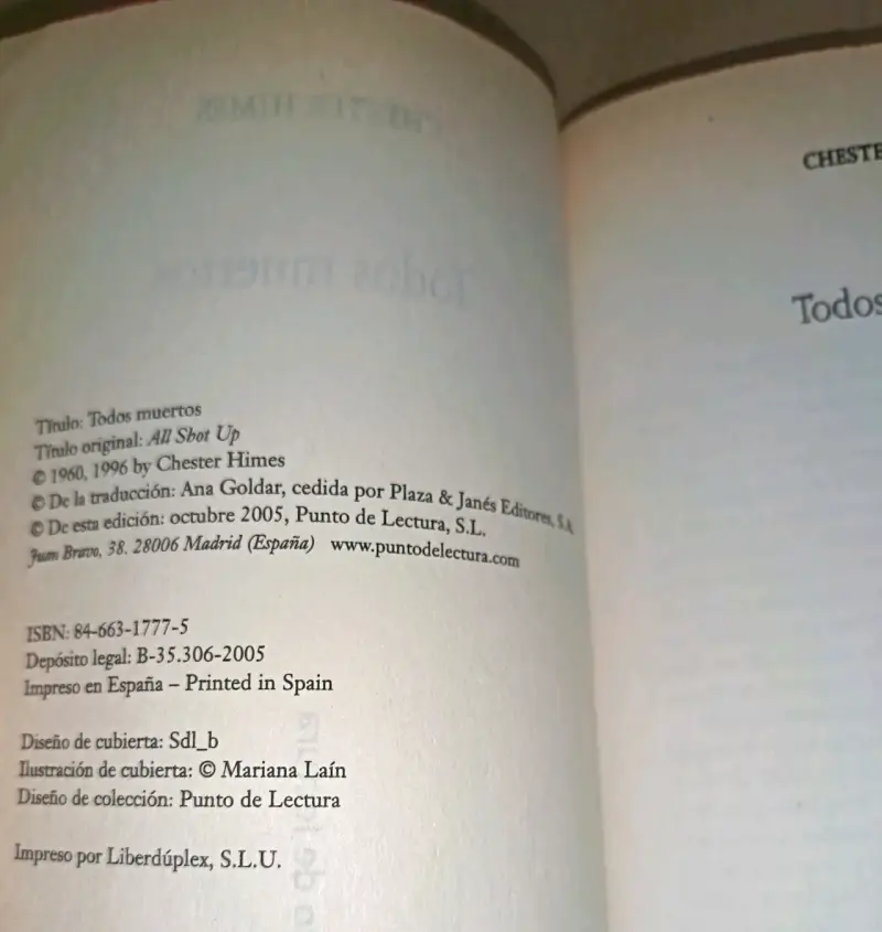 Libro 'Todos Muertos' de Chester Himes - 5