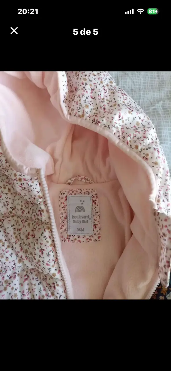Chaqueta acolchada floral para bebé niña - 2