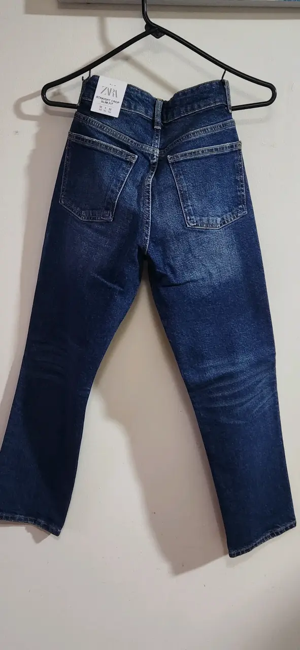 Jeans Zara Straight Crop Slim Fit Talla 32 - 2