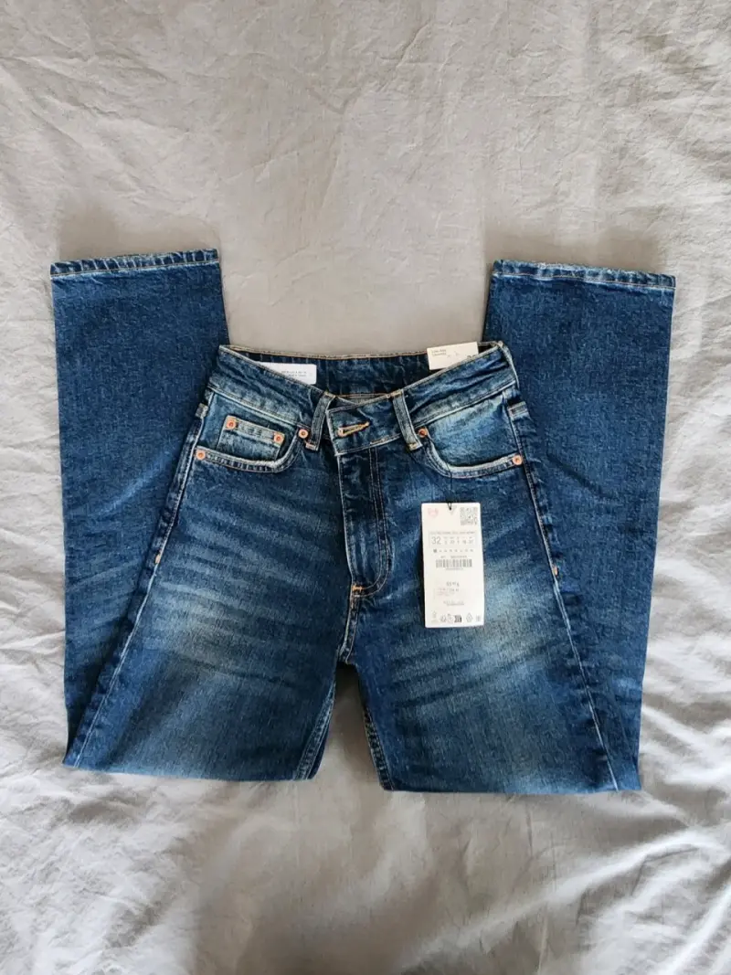 Jeans Zara Straight Crop Slim Fit Talla 32 - 5