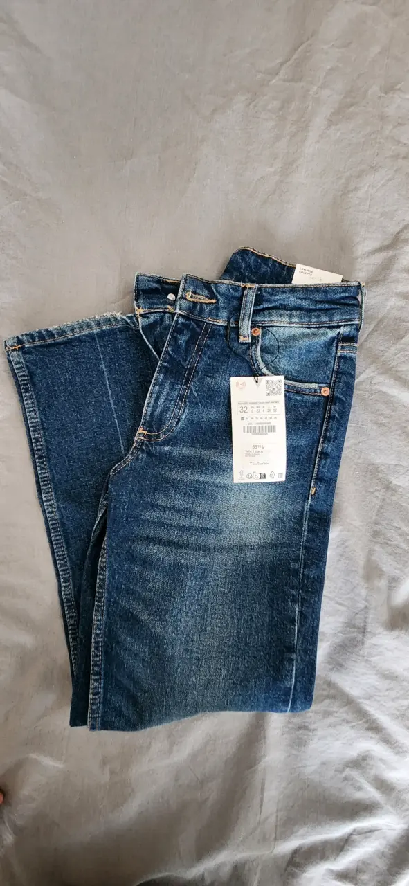 Jeans Zara Straight Crop Slim Fit Talla 32 - 6